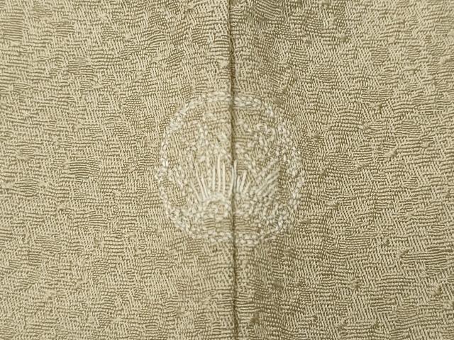 平和屋着物●上質な色無地　霞地紋　白橡色　正絹　逸品　未使用　CABD0383ut