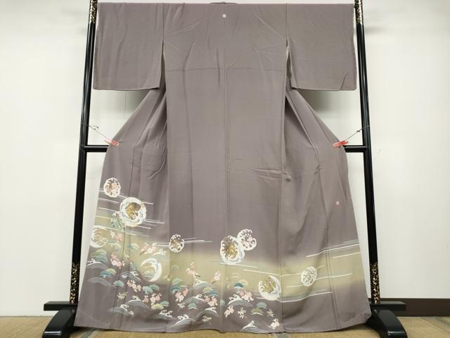 平和屋着物●豪華色留袖　作家物　駒刺繍　飛鶴立波松竹梅文　暈し染め　金彩　正絹　逸品　未使用　CABD0384ut