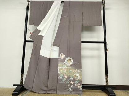平和屋着物●豪華色留袖　作家物　駒刺繍　飛鶴立波松竹梅文　暈し染め　金彩　正絹　逸品　未使用　CABD0384ut