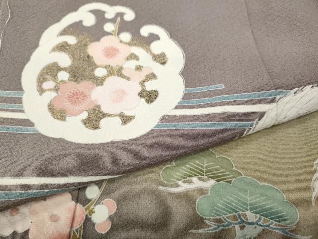 平和屋着物●豪華色留袖　作家物　駒刺繍　飛鶴立波松竹梅文　暈し染め　金彩　正絹　逸品　未使用　CABD0384ut