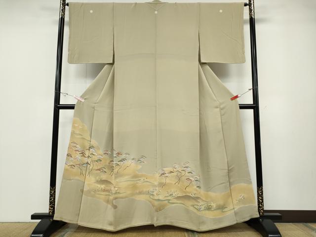 平和屋着物●千くさ染繍　色留袖　刺繍　道長松文　金彩　正絹　逸品　CABD0385ut