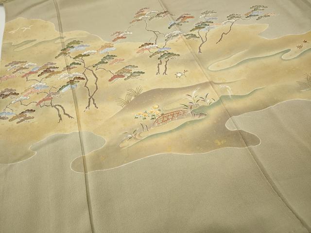 平和屋着物●千くさ染繍　色留袖　刺繍　道長松文　金彩　正絹　逸品　CABD0385ut
