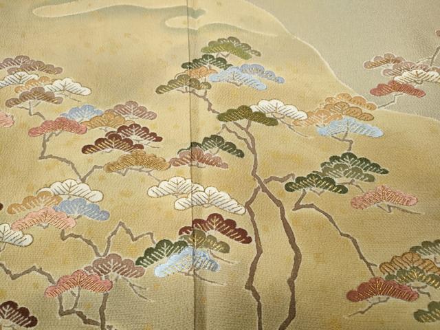 平和屋着物●千くさ染繍　色留袖　刺繍　道長松文　金彩　正絹　逸品　CABD0385ut