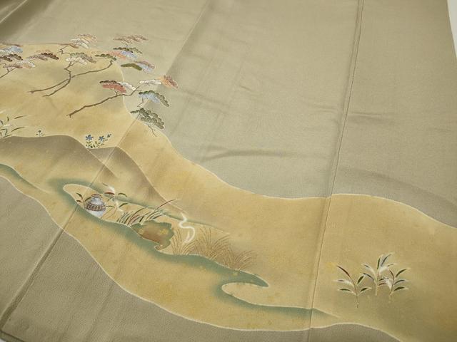平和屋着物●千くさ染繍　色留袖　刺繍　道長松文　金彩　正絹　逸品　CABD0385ut