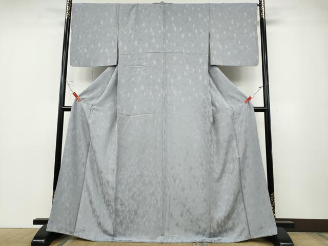 平和屋着物●上質な色無地　樹林地紋　暁鼠色　正絹　逸品　CABD0393ut