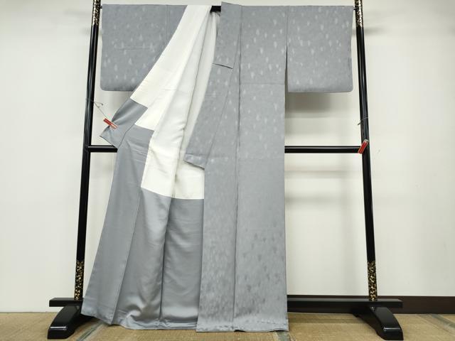 平和屋着物●上質な色無地　樹林地紋　暁鼠色　正絹　逸品　CABD0393ut