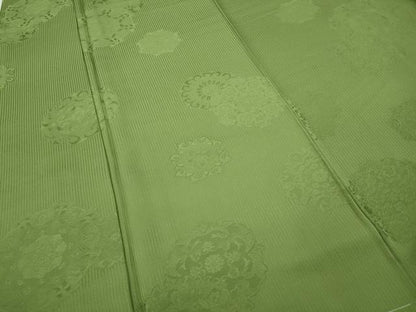 平和屋着物●上質な色無地　正倉院花地紋　青丹色　正絹　逸品　未使用　CABD0394ut