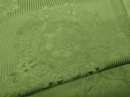 平和屋着物●上質な色無地　正倉院花地紋　青丹色　正絹　逸品　未使用　CABD0394ut