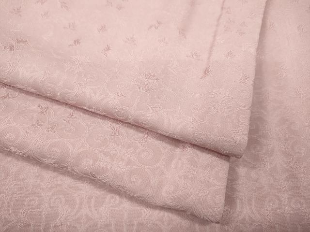 平和屋着物●上質な色無地　吉祥唐草地紋　鴇色　正絹　逸品　CABD0395ut