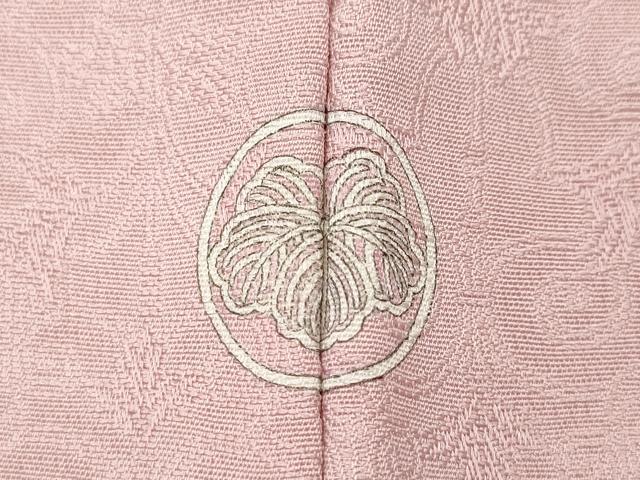 平和屋着物●上質な色無地　吉祥唐草地紋　鴇色　正絹　逸品　CABD0395ut