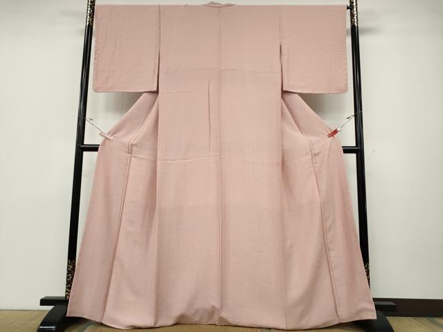 平和屋着物●上質な色無地　菱花地紋　虹色　さが美扱い　正絹　逸品　未使用　CABD0397ut