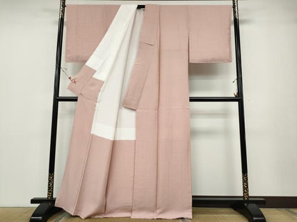 平和屋着物●上質な色無地　菱花地紋　虹色　さが美扱い　正絹　逸品　未使用　CABD0397ut