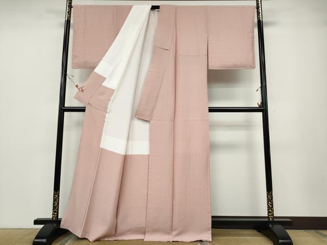 平和屋着物●上質な色無地　菱花地紋　虹色　さが美扱い　正絹　逸品　未使用　CABD0397ut