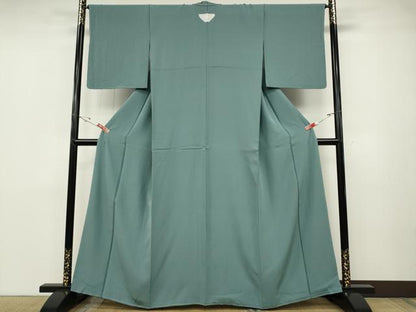 平和屋着物●上質な色無地　湊鼠色　正絹　逸品　未使用　CABD0399ut