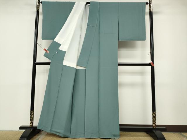 平和屋着物●上質な色無地　湊鼠色　正絹　逸品　未使用　CABD0399ut
