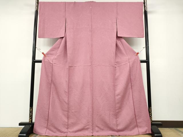 平和屋着物●上質な色無地　辻が花地紋　薄紅梅色　正絹　逸品　CABD0400ut