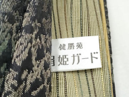 平和屋着物●純金螺鈿本真珠 光粋憲一 両面 太鼓柄袋帯 真珠ものがたり 金通し地 健勝苑扱 宝石本真珠証明書付 逸品 未使用 CABD0402hy