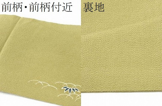 平和屋着物●九寸名古屋帯 友禅 風景枝花文 正絹 逸品 CABD0418hy