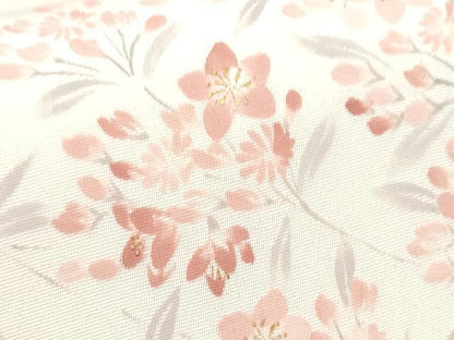 平和屋着物●塩瀬 九寸開き名古屋帯 手描き 枝花文 正絹 逸品 CABD0425hy
