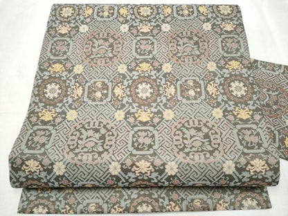 平和屋着物●全通柄 九寸名古屋帯 天井花文 正絹 逸品 CABD0426hy