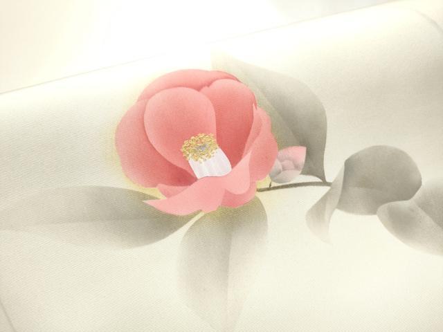 平和屋着物●塩瀬 九寸開き名古屋帯 枝椿 金彩 正絹 逸品 CABD0429hy