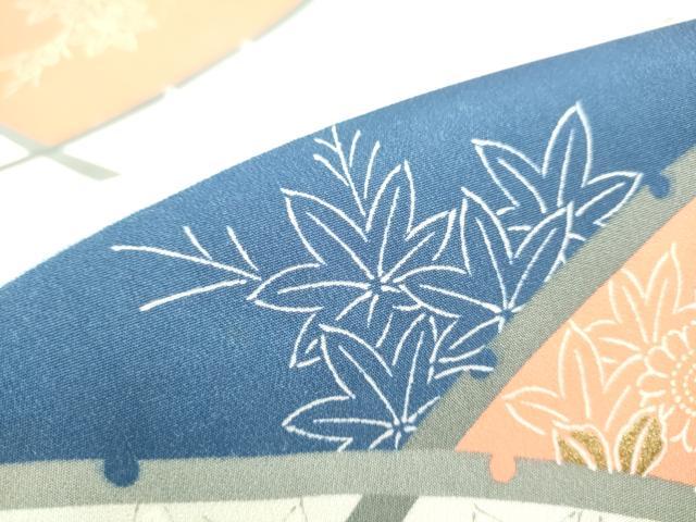 平和屋着物●九寸名古屋帯　雪芝草花文　金彩　正絹　逸品　CABD0430hy