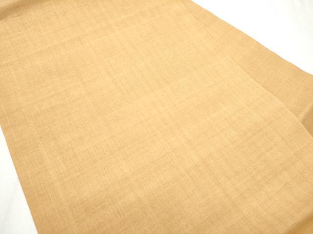 平和屋着物●本場結城紬 重要無形文化財 九寸名古屋帯 小麦色 証紙付き 正絹 逸品 CABD0434hy