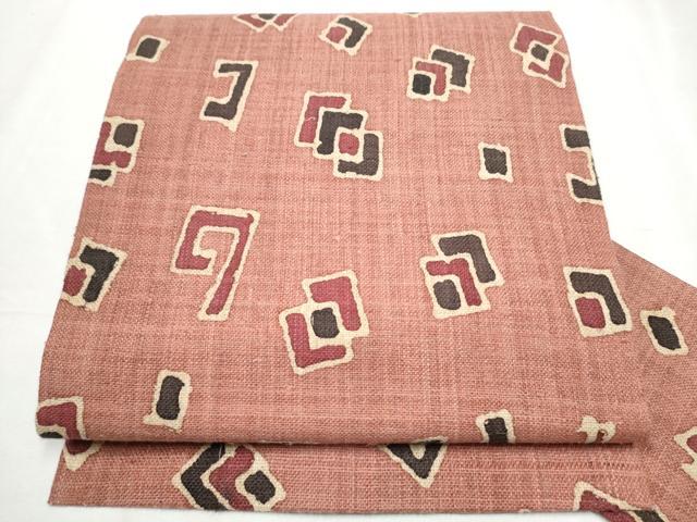 平和屋着物●八寸名古屋帯 幾何学文様 正絹 逸品 CABD0438hy