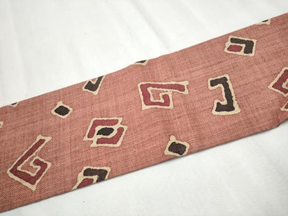 平和屋着物●八寸名古屋帯 幾何学文様 正絹 逸品 CABD0438hy