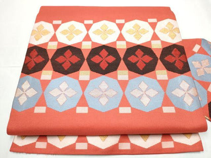 平和屋着物●西陣 川島織物 九寸名古屋帯 舞花吉祥文 金銀糸 正絹 逸品 CABD0445hy