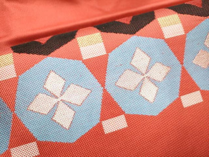 平和屋着物●西陣 川島織物 九寸名古屋帯 舞花吉祥文 金銀糸 正絹 逸品 CABD0445hy
