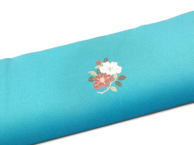 平和屋着物●九寸名古屋帯 総刺繍 枝花文 金糸 正絹 逸品 CABD0452hy
