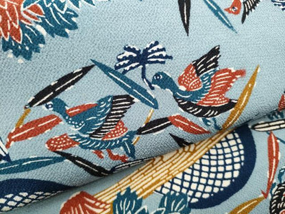 平和屋着物●全通柄 九寸名古屋帯 型染め 籬草花文 鬼しぼ縮緬 正絹 逸品 CABD0454hy