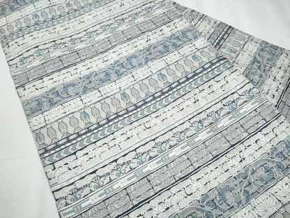 平和屋着物●本場筑前博多織 八寸名古屋帯 藍 エジプト異文 正絹 逸品 CABD0455hy