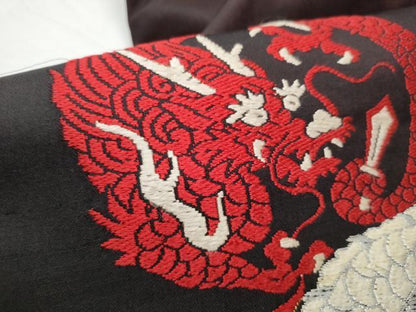 平和屋着物●アンティーク 大正ロマン 九寸名古屋帯 龍 金銀糸 正絹 逸品 CABD0459hy