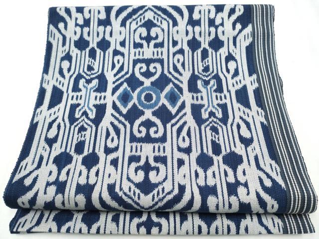 平和屋着物●八寸名古屋帯 幾何学文様 正絹 逸品 CABD0463hy