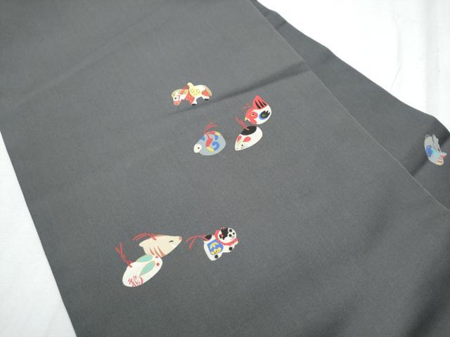 平和屋着物●塩瀬 九寸名古屋帯 十二支 金彩 正絹 逸品 CABD0464hy
