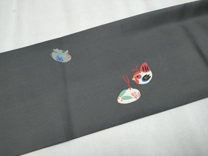 平和屋着物●塩瀬 九寸名古屋帯 十二支 金彩 正絹 逸品 CABD0464hy