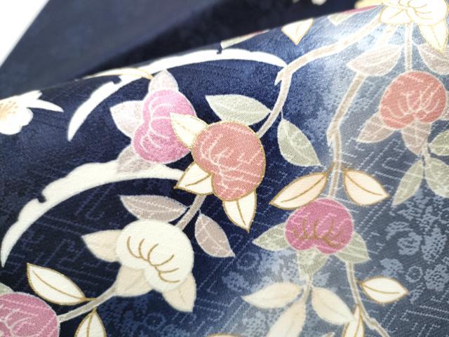 平和屋着物●九寸名古屋帯 駒刺繍 雪輪草花文 金彩 正絹 逸品 CABD0469hy