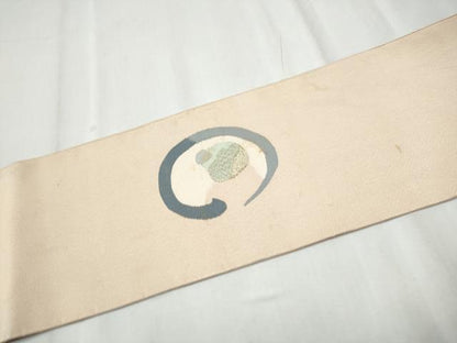 平和屋着物●爪掻き本綴れ 八寸名古屋帯 舞花文 金糸 正絹 逸品 CABD0473hy