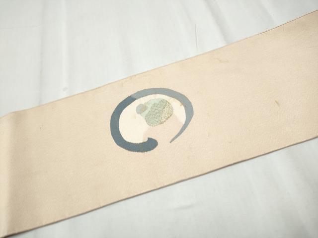 平和屋着物●爪掻き本綴れ 八寸名古屋帯 舞花文 金糸 正絹 逸品 CABD0473hy