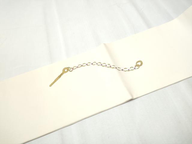 平和屋着物●塩瀬 九寸名古屋帯 作家物 懐中時計 金彩 正絹 逸品 CABD0477hy