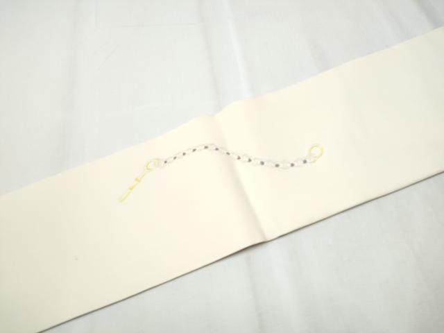 平和屋着物●塩瀬 九寸名古屋帯 作家物 懐中時計 金彩 正絹 逸品 CABD0477hy