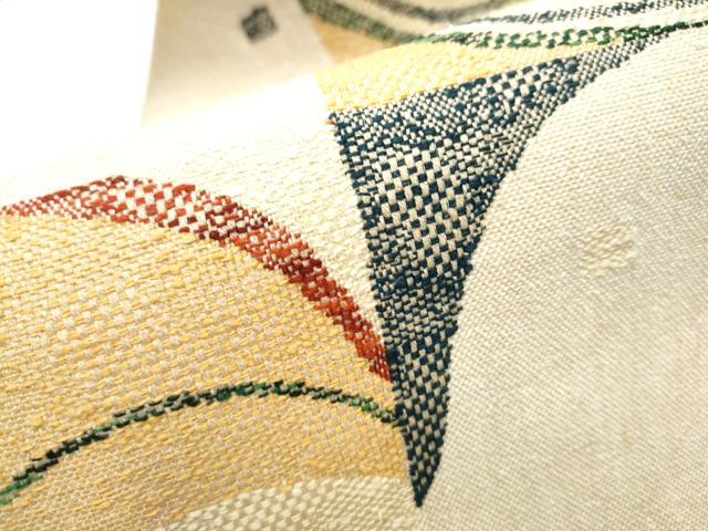 平和屋着物●八寸名古屋帯 紬地 唐草文 正絹 逸品 CABD0484hy