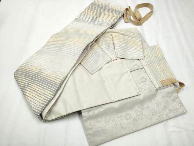 平和屋着物●西陣 吉村織物謹製 つけ帯 百綴れ 霞文 金銀糸 正絹 逸品 CABD0488hy