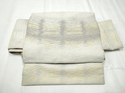 平和屋着物●西陣 吉村織物謹製 つけ帯 百綴れ 霞文 金銀糸 正絹 逸品 CABD0488hy