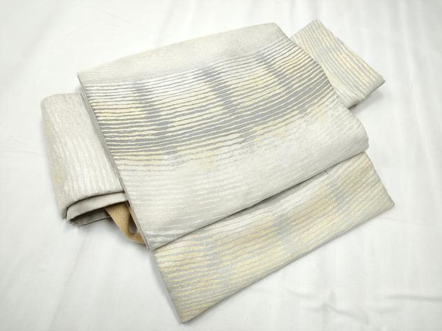 平和屋着物●西陣 吉村織物謹製 つけ帯 百綴れ 霞文 金銀糸 正絹 逸品 CABD0488hy