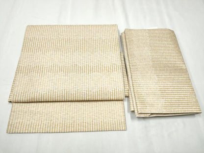 平和屋着物●西陣 吉村織物謹製 つけ帯 桃川染 間道 金糸 正絹 逸品 CABD0489hy