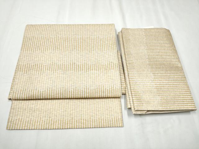 平和屋着物●西陣 吉村織物謹製 つけ帯 桃川染 間道 金糸 正絹 逸品 CABD0489hy