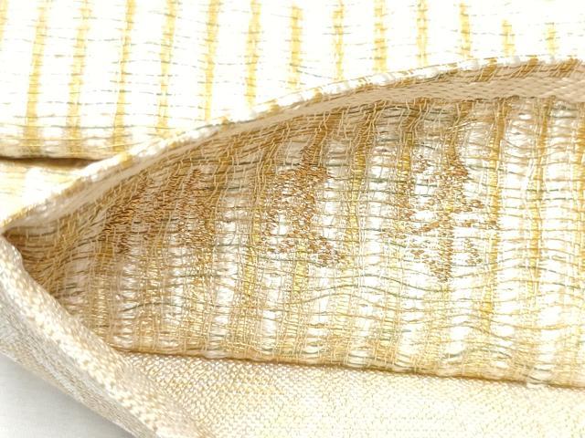 平和屋着物●西陣 吉村織物謹製 つけ帯 桃川染 間道 金糸 正絹 逸品 CABD0489hy